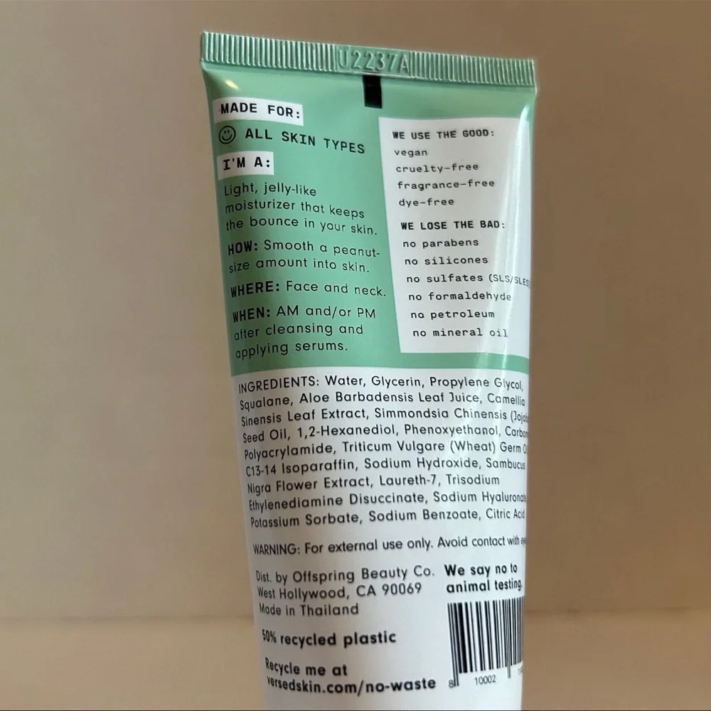 Versed Dew Point Moisturizing Gel-Cream - SEALED NWT‎